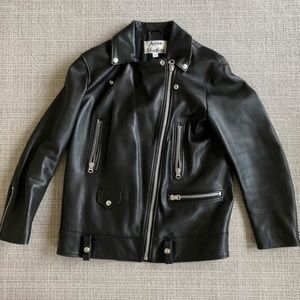 Acne Studios Mock Core Leather Moto Biker Jacket Size 36